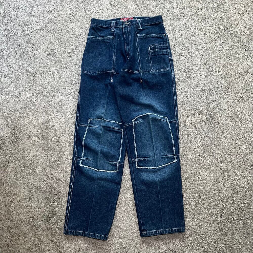 Vintage Kenneth David Baggy Patchwork JNCO Southpole Grunge Jeans Size 32x32 Y2K